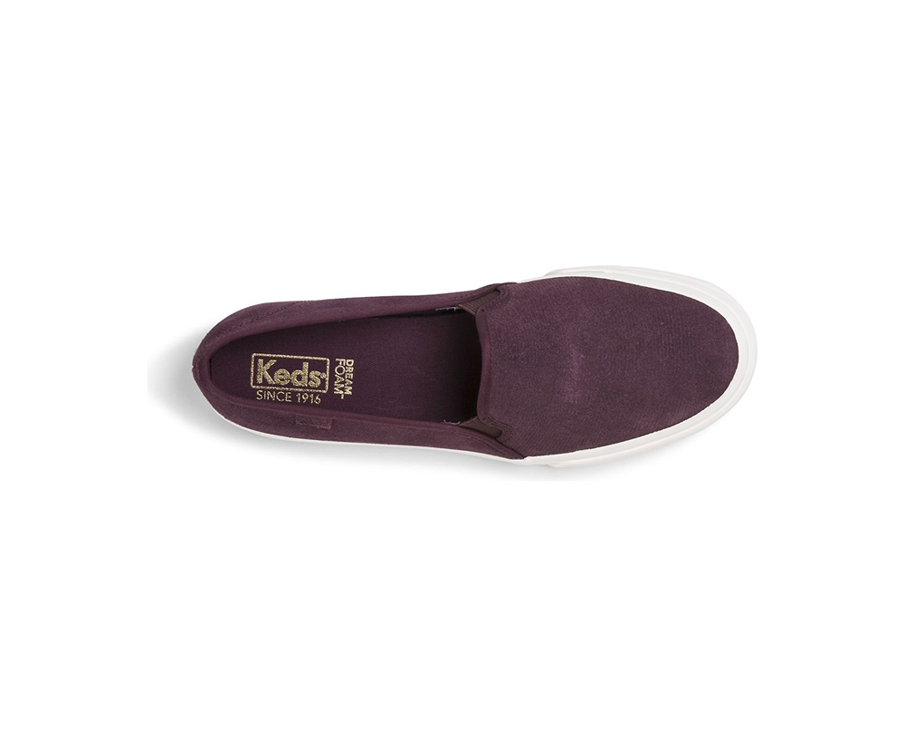 Womens Keds Slip Ons - Double Decker Suede - Purple - 5290-BVOPH